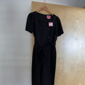 Kate Spade black linen jumpsuit with tags